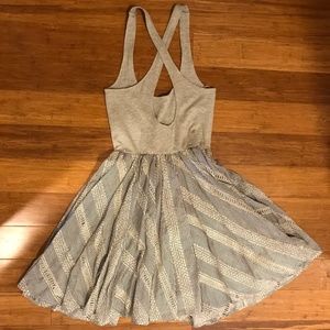 Free People Fit n Flare eyelet stripe dress